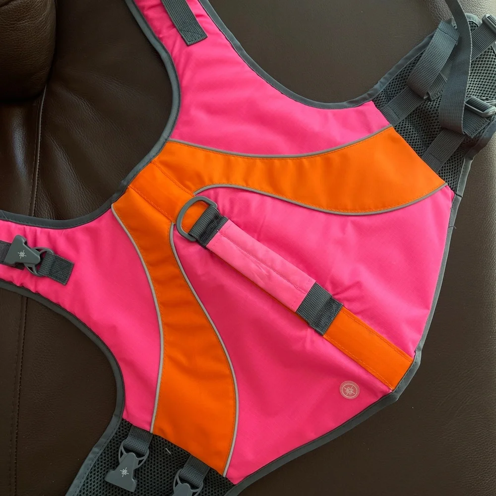 Pink & Orange Dog Flotation Vest, Medium